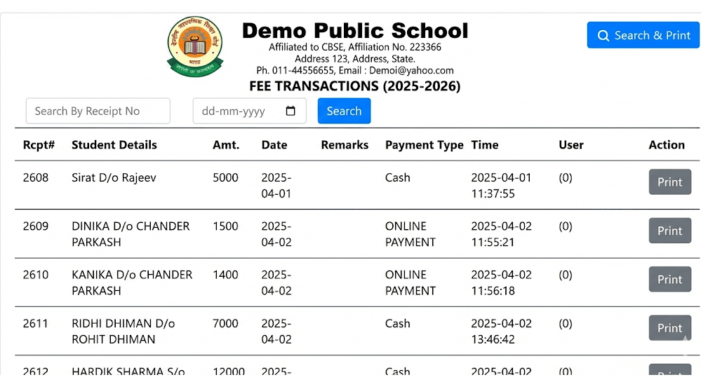 Fee Transactions